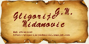 Gligorije Midanović vizit kartica